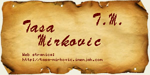 Tasa Mirković vizit kartica